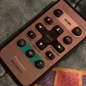 PIONEER Remote Control with Black, Gray, and Teal Accents